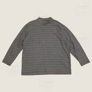 Vintage Weavers L Pullover Oversized 90s | Black White Geometric Knit, USA, Rare